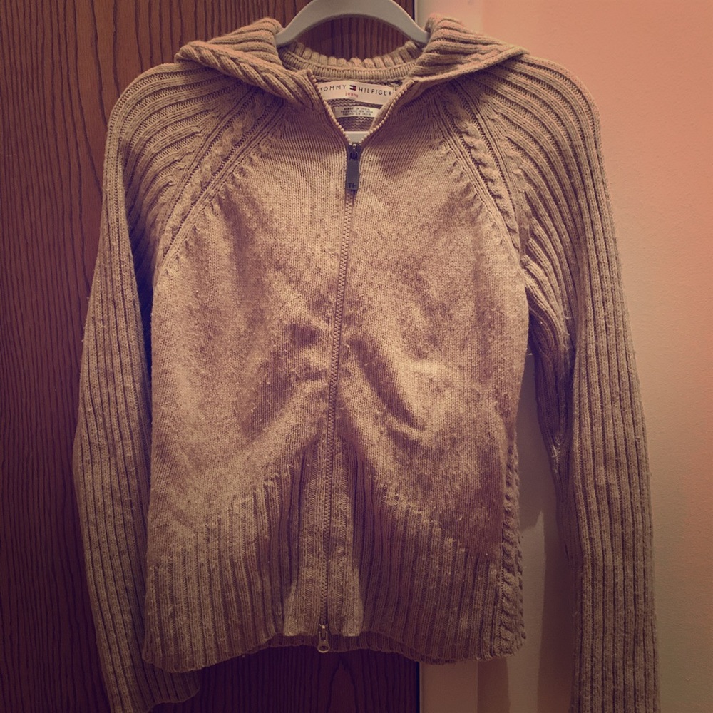 Tan tommy hilfinger zip up